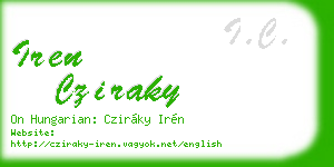 iren cziraky business card