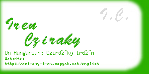 iren cziraky business card